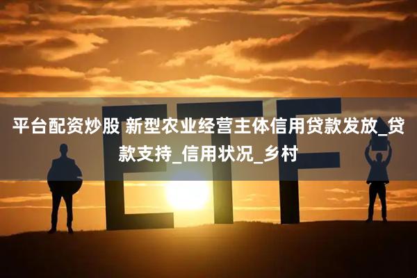 平台配资炒股 新型农业经营主体信用贷款发放_贷款支持_信用状况_乡村