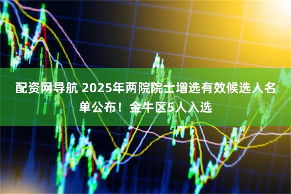 配资网导航 2025年两院院士增选有效候选人名单公布！金牛区5人入选